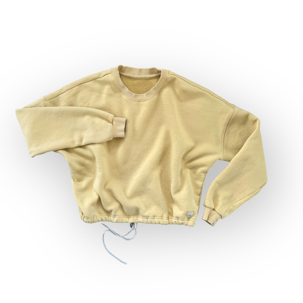 Vuori restore Crew neck pullover waist tie yellow sweatshirt S/M athleisure